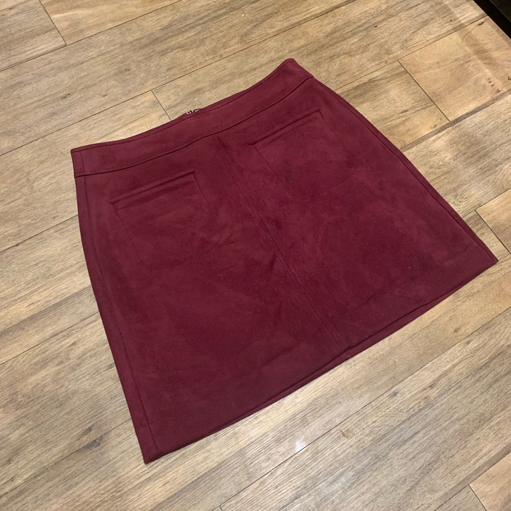 LOFT Velvet Red Skirt - Size 10